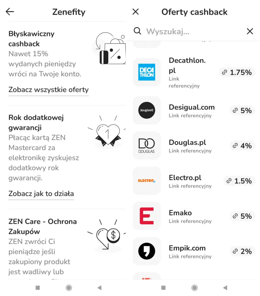 zen natychmiastowy cashback
