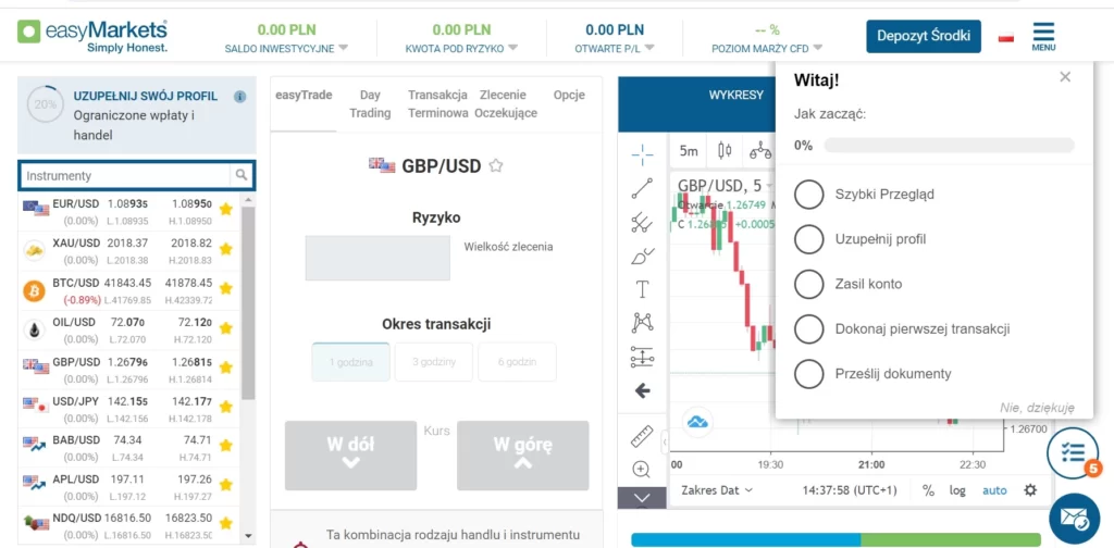 Rejestracja na easyMarkets