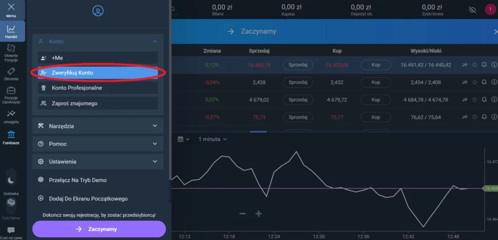 Jak zweryfikować konto Plus500
